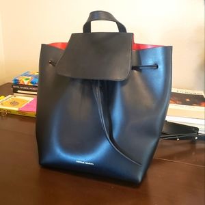 MANSUR GAVRIEL Backpack Black Leather Red Interior Authentic Rare Handbag
